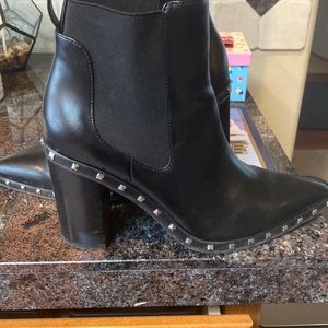 Studded Heel Ankle Boots